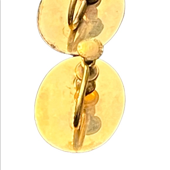 Vintage 12k Gold filled etched Forstner oval screw back earrings - Picture 6 of 6